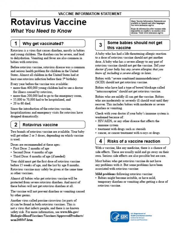 Vaccine Handout: Rotavirus