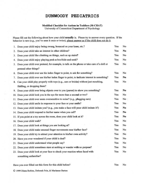 Autism Checklist