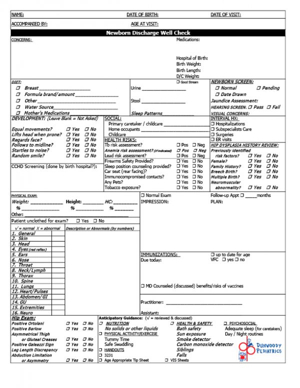 Newborn Discharge Well Checkup