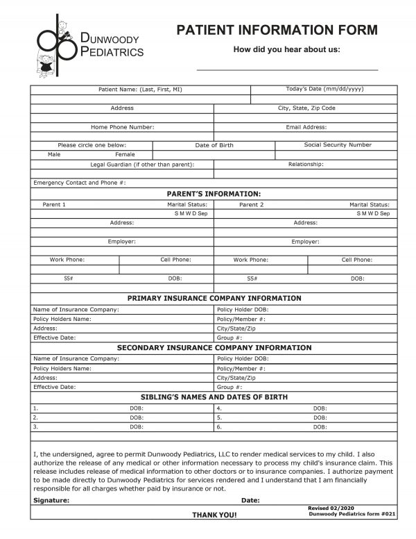 Patient Information Form